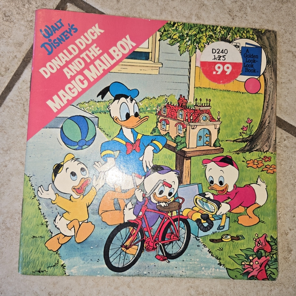 Donald Duck And The Magic Mailbox Walt Disney Golden Pb Book Vintage